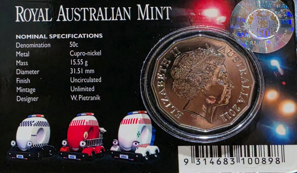 000 Emergency services Carded 50c Coin