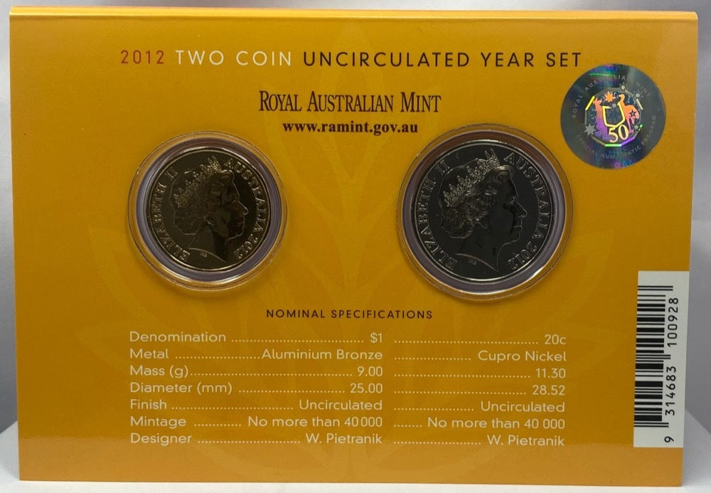 2012 2 coin set