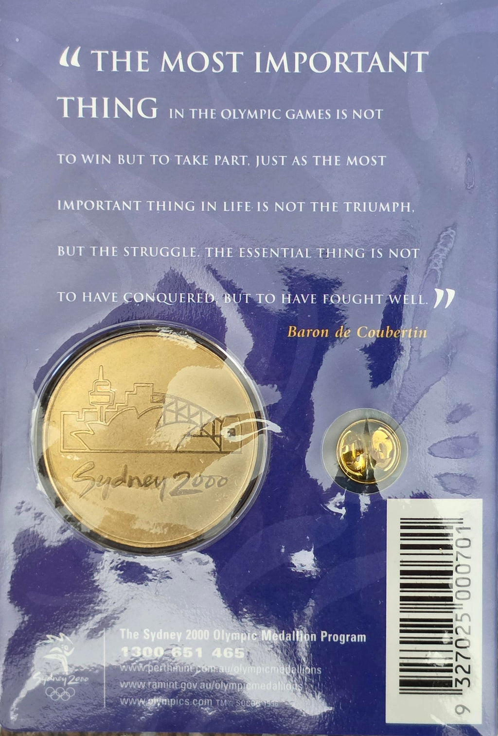 2000 sydney olympics medallion and pin set
