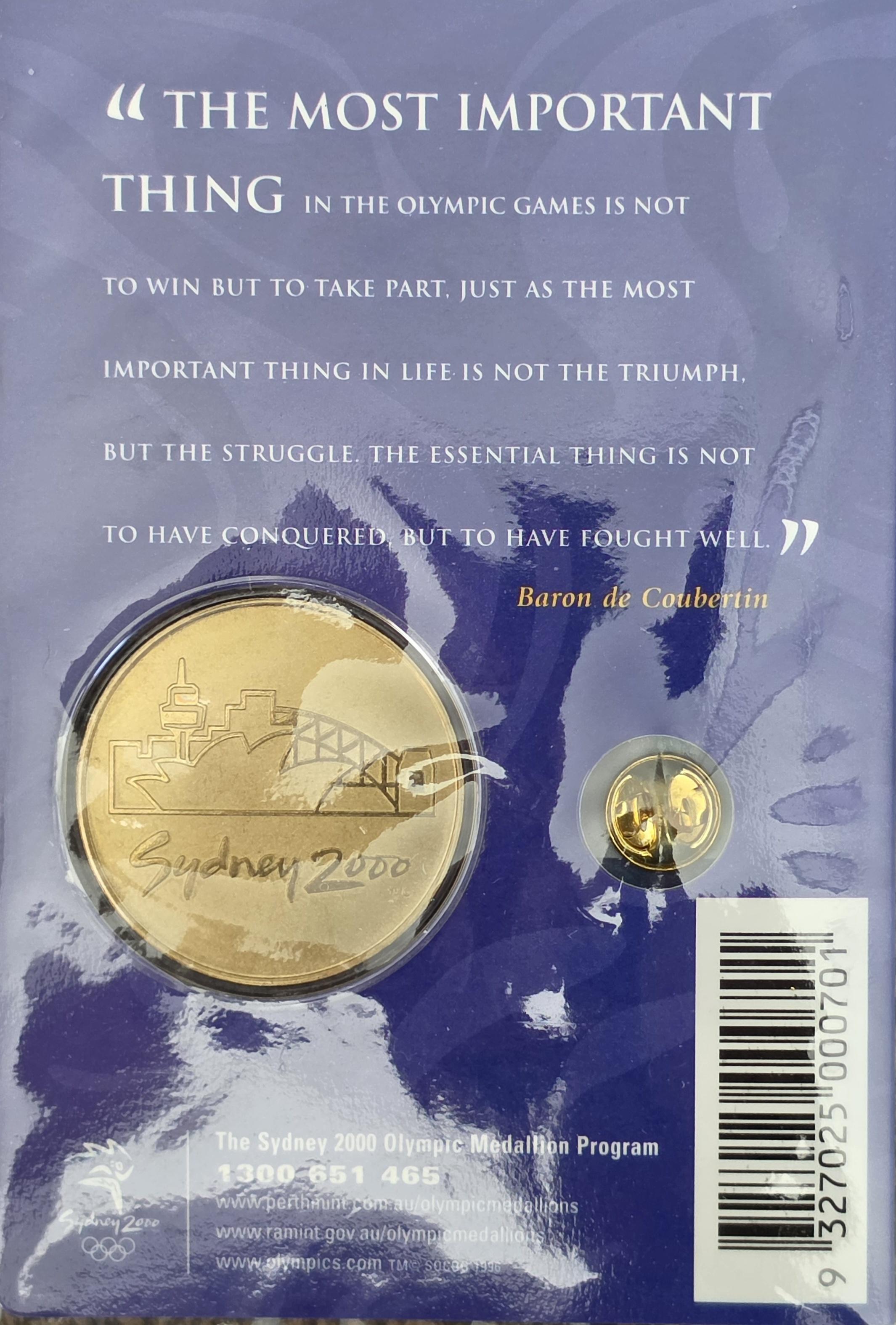 2000 sydney olympics medallion and pin set