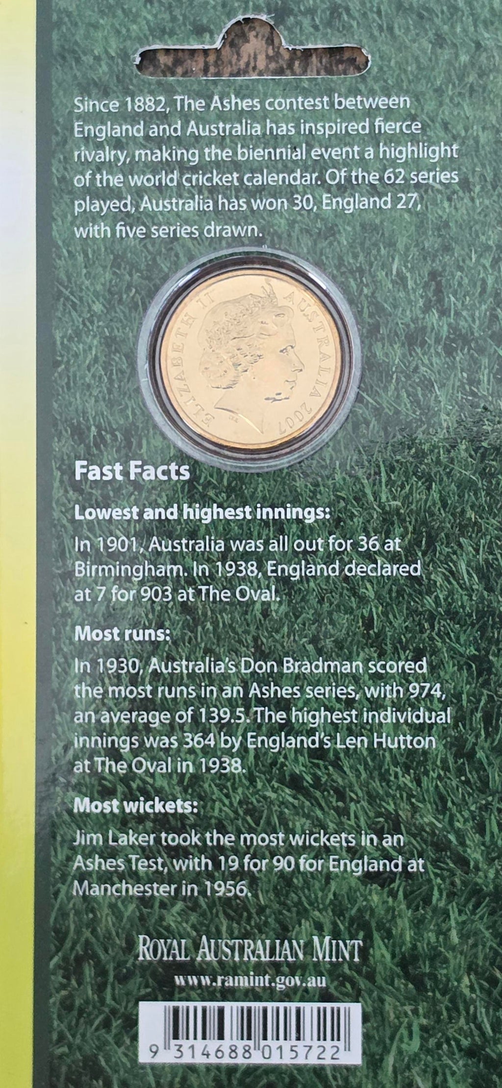 2007 Ashes $1 coin