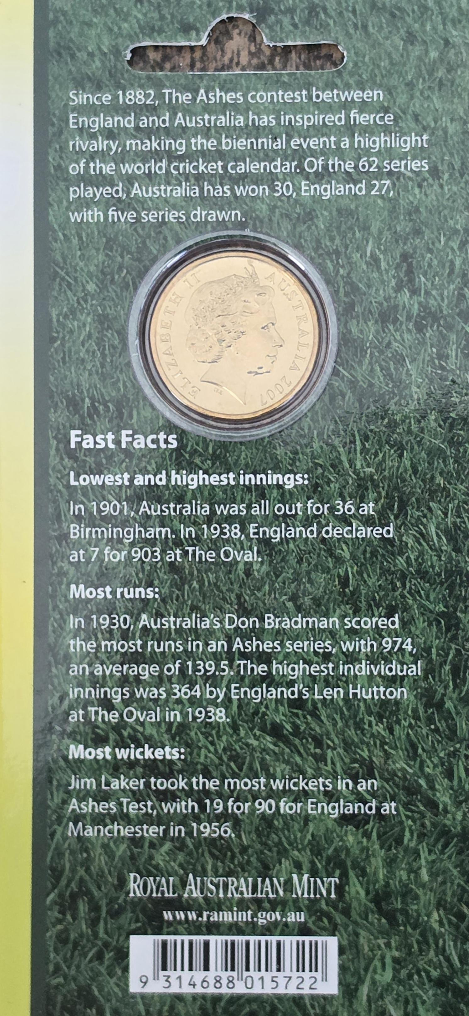 2007 Ashes $1 coin