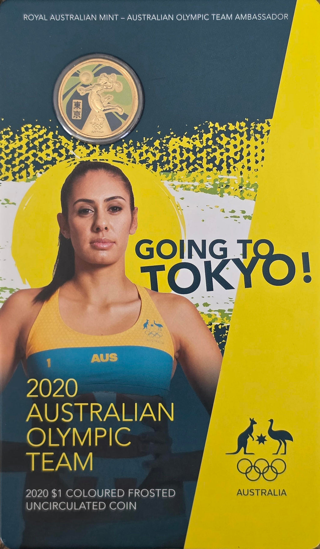 2020 Australian Olympic Team $1 coloured coin