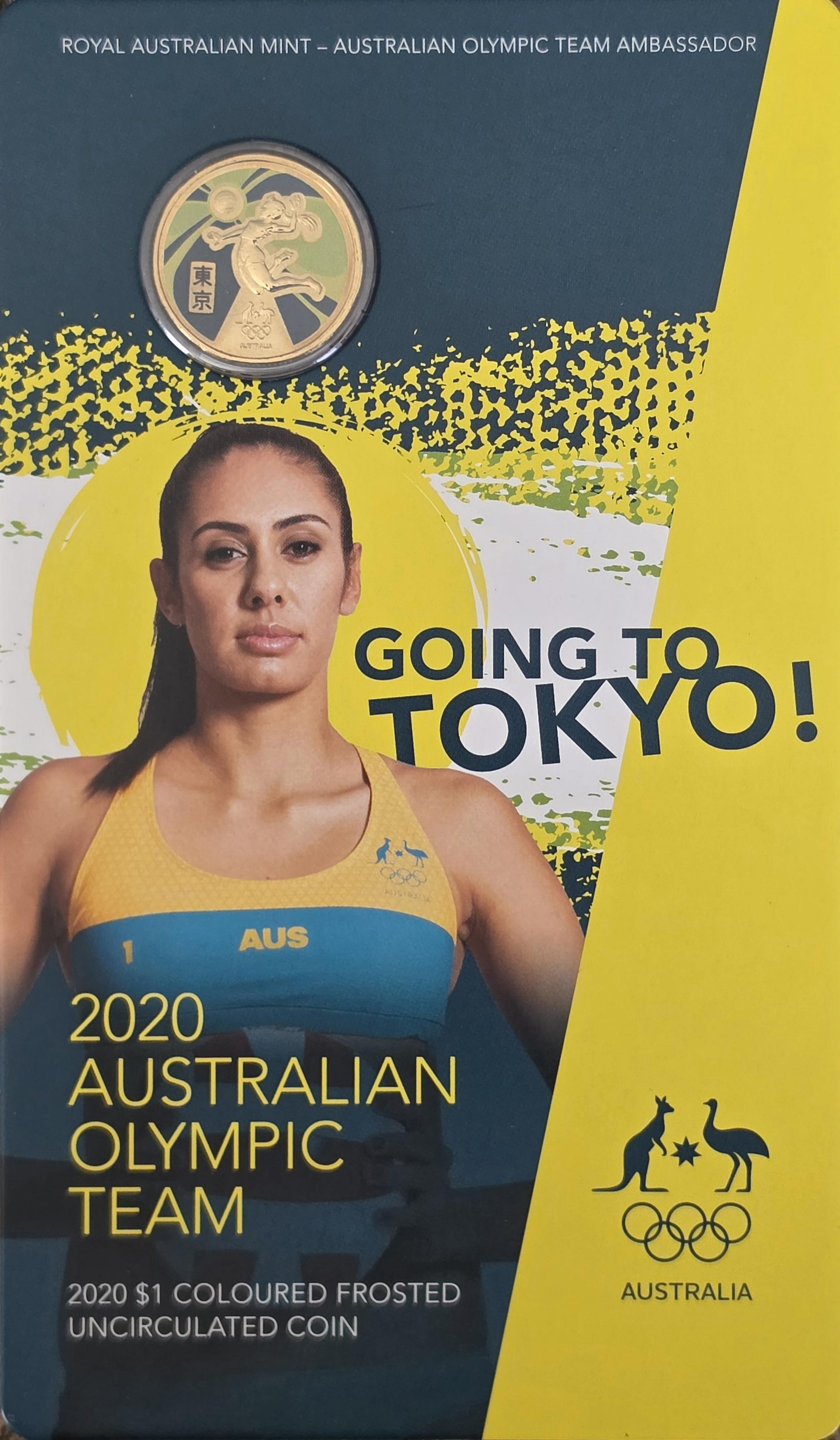 2020 Australian Olympic Team $1 coloured coin