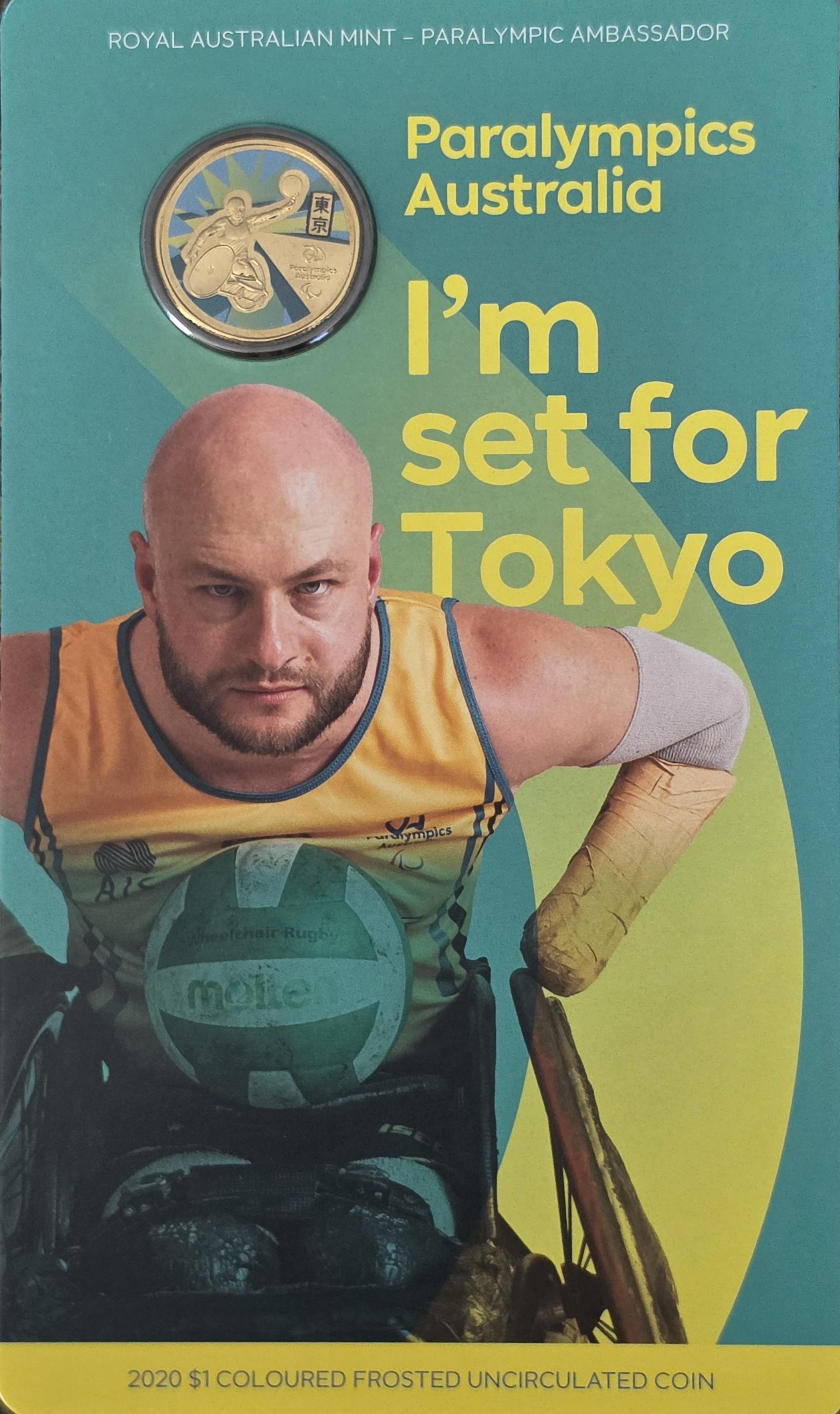 2020 Paralympics Australia coloured coin