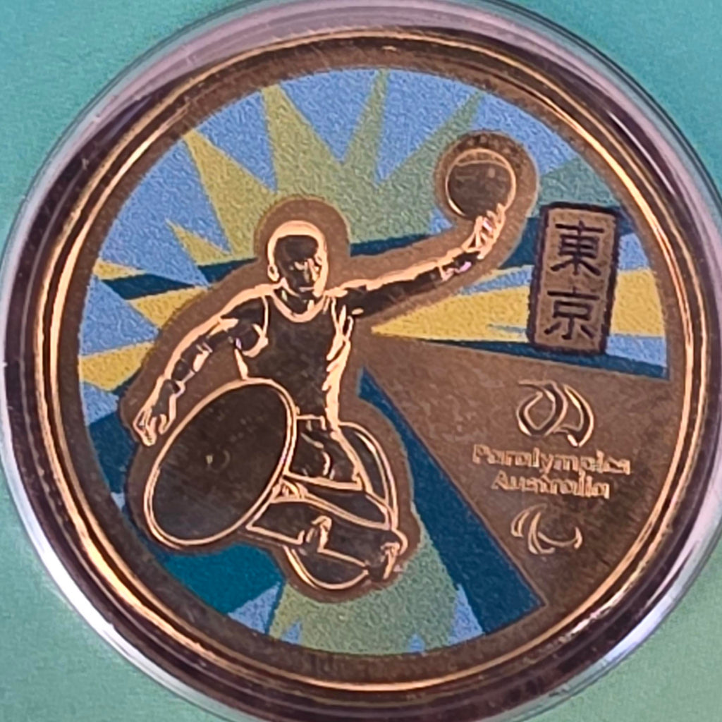 2020 Paralympics Australia coloured coin