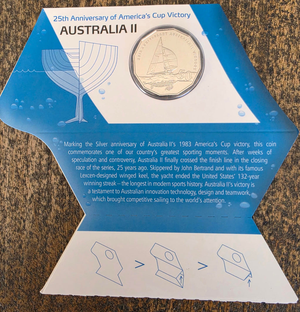 25th Anniversary Australia 2 victory 50c coin