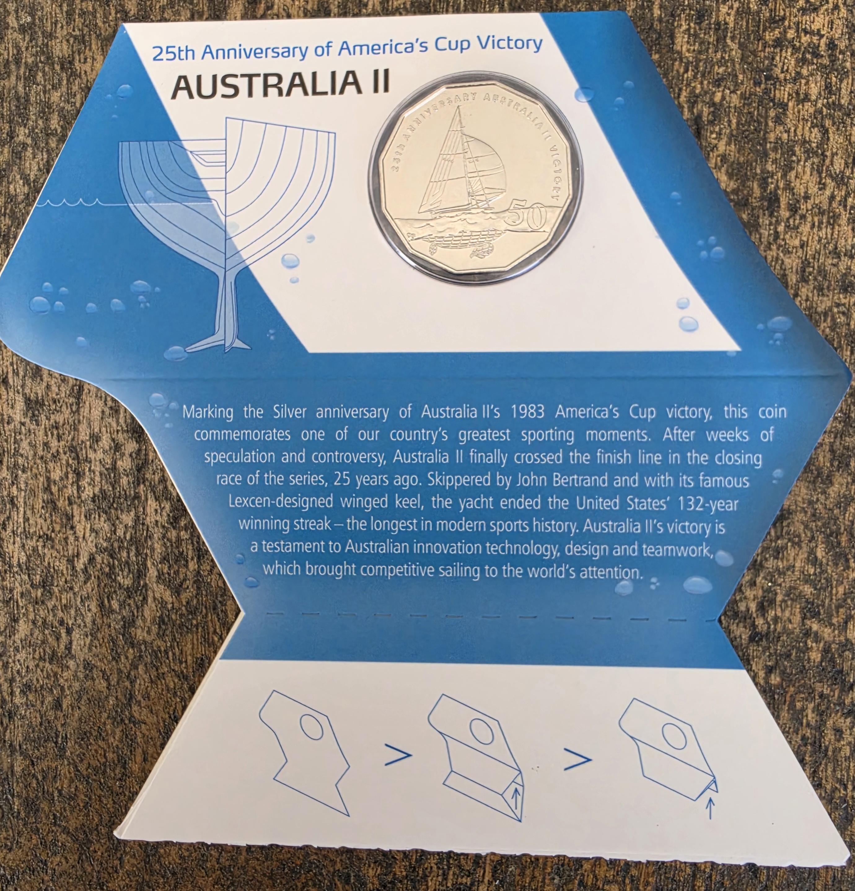 25th Anniversary Australia 2 victory 50c coin