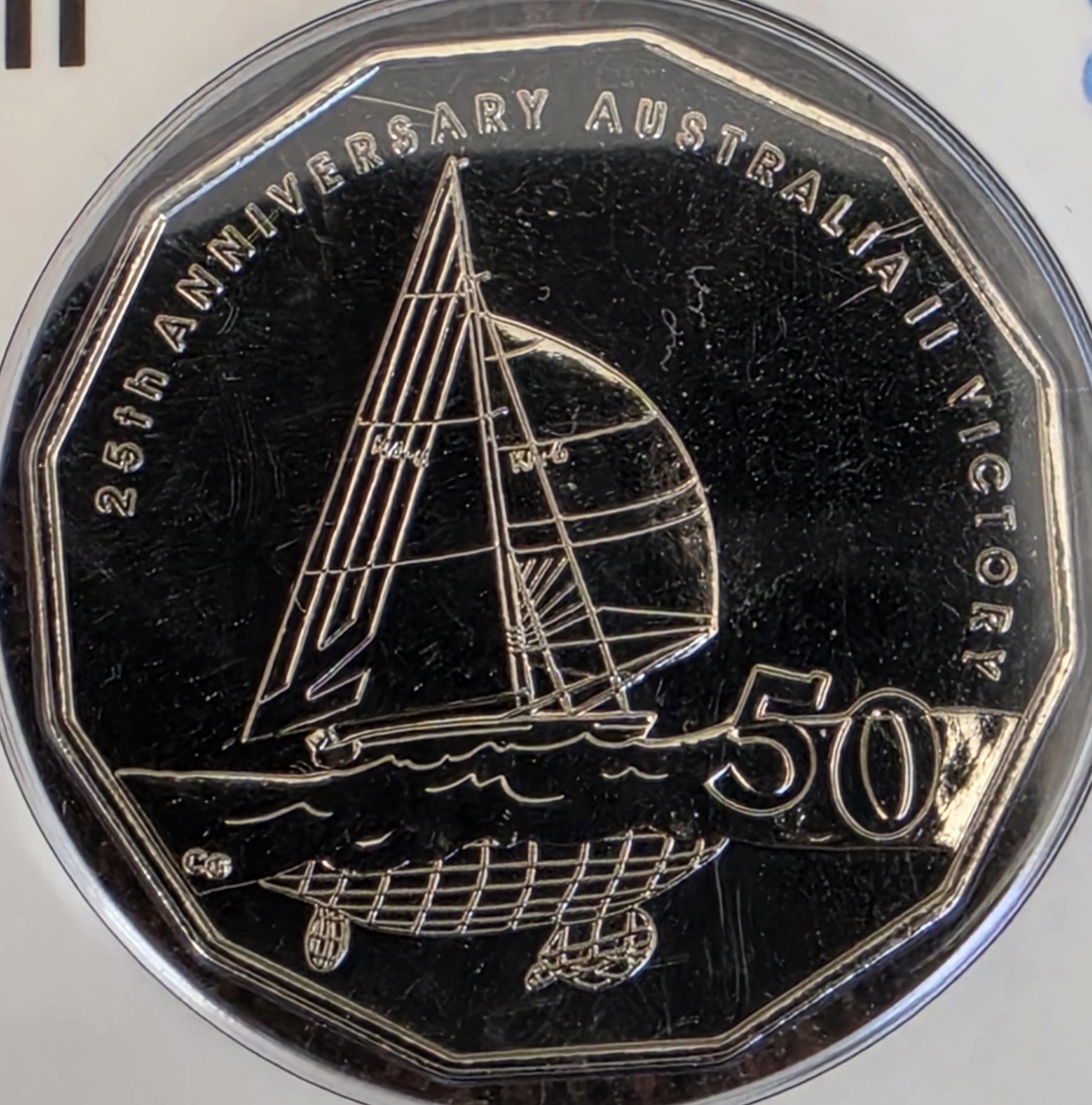 25th Anniversary Australia 2 victory 50c coin