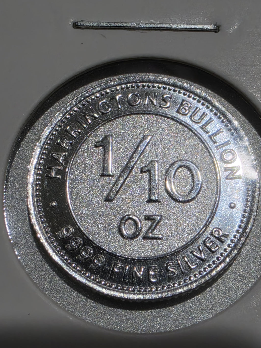 Harringtons 1/10 troy ounce 9999 fine silver
