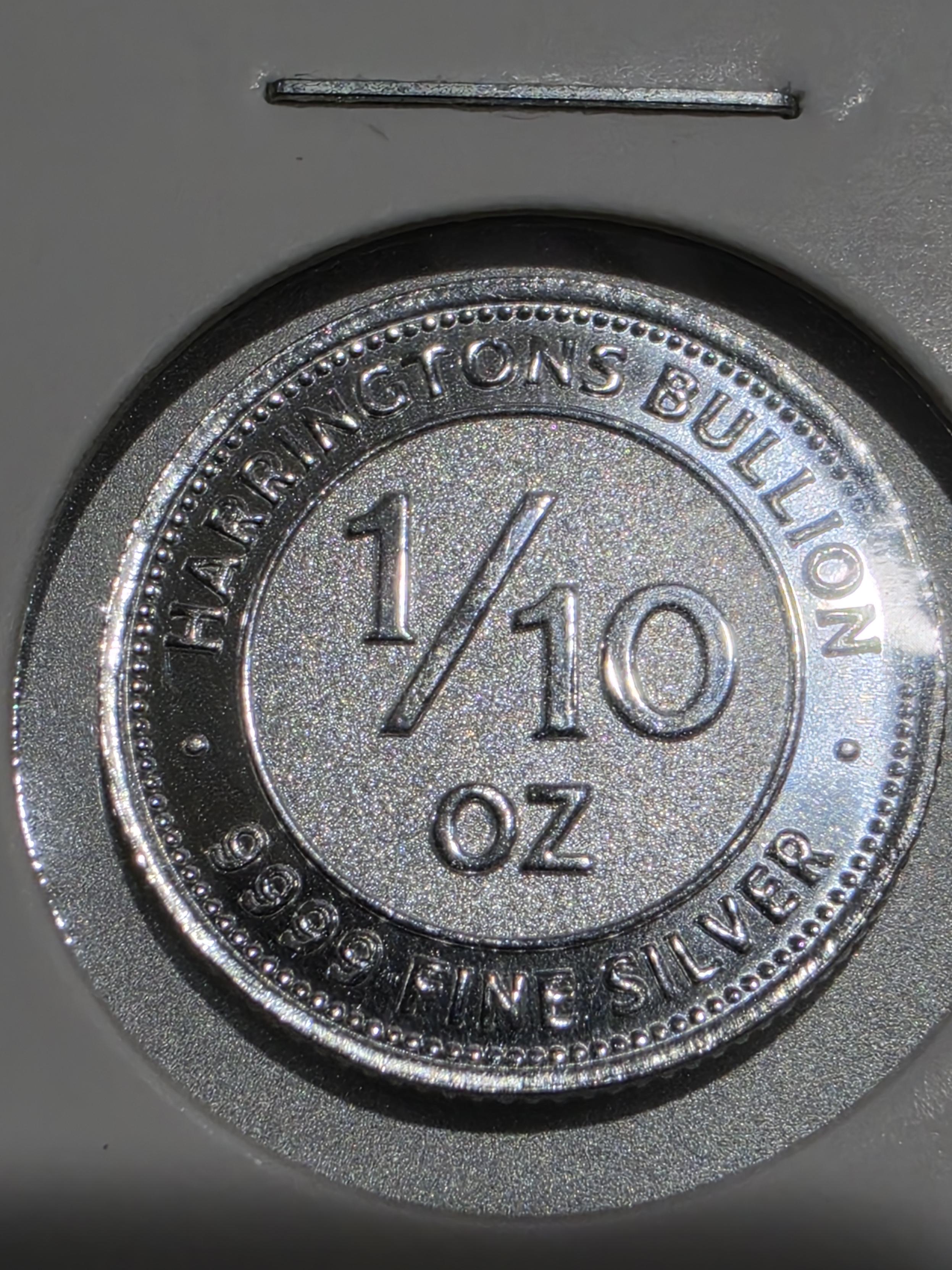 Harringtons 1/10 troy ounce 9999 fine silver