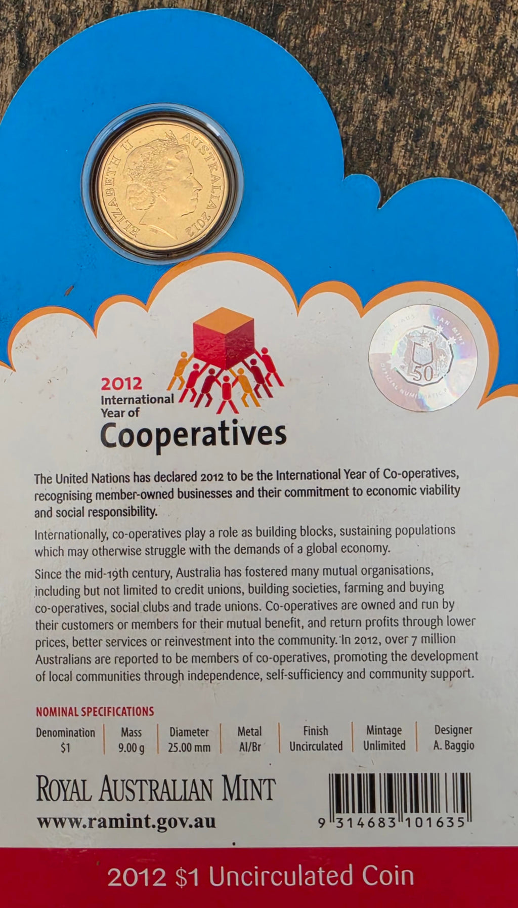 2012 International year of co operatives coin