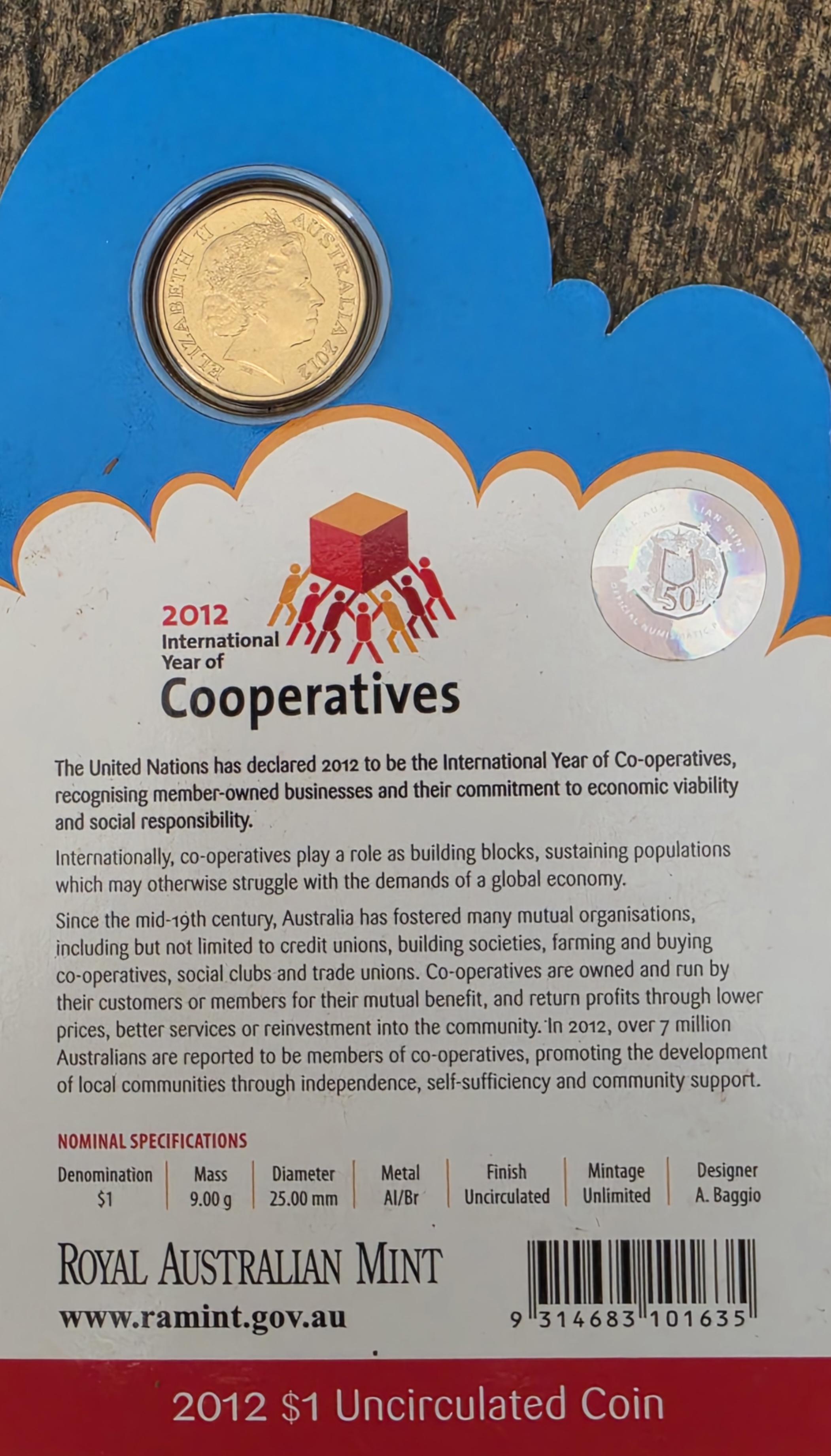 2012 International year of co operatives coin