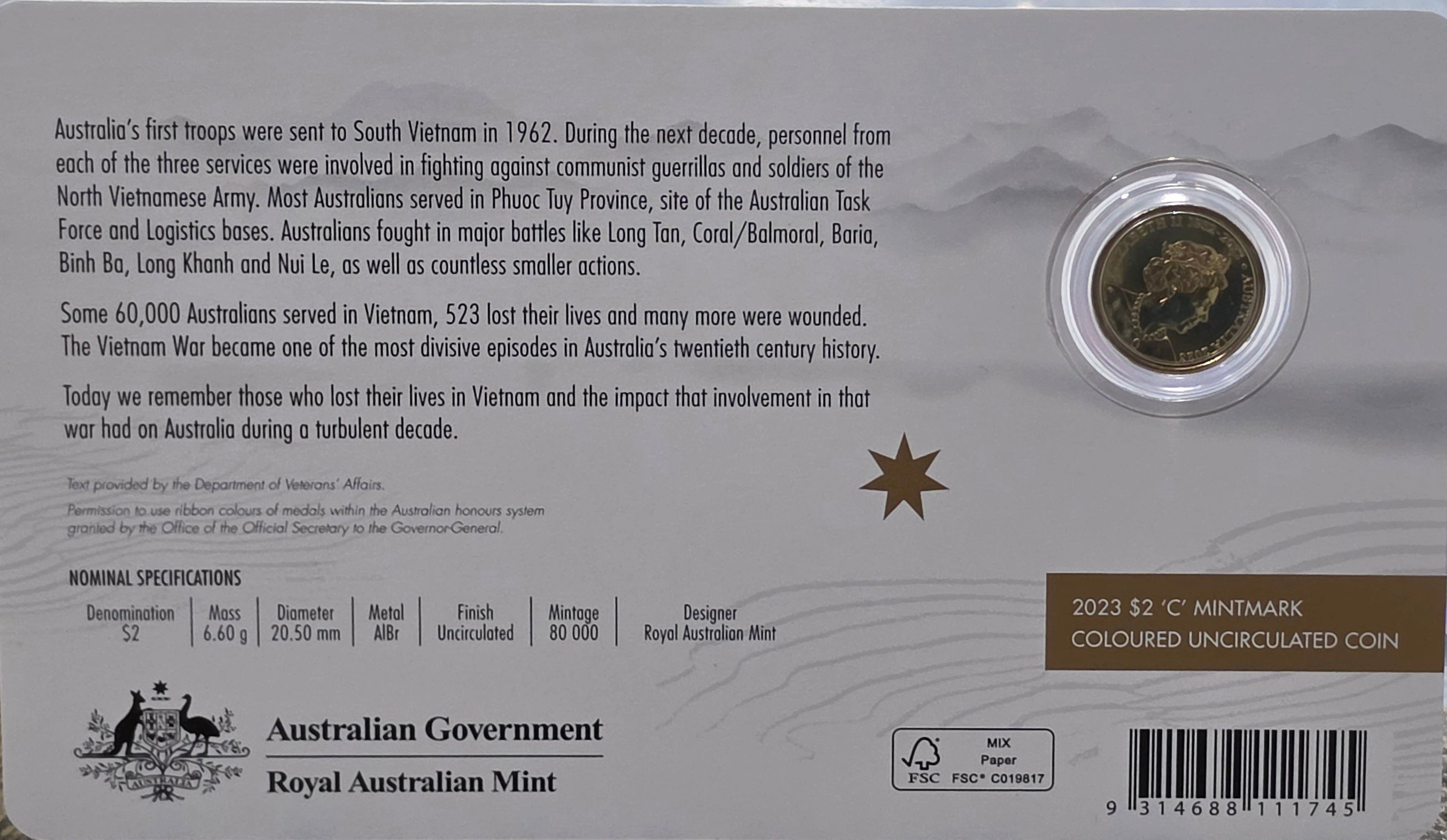 2023 C Mint 50th Anniversary of Vietnam War