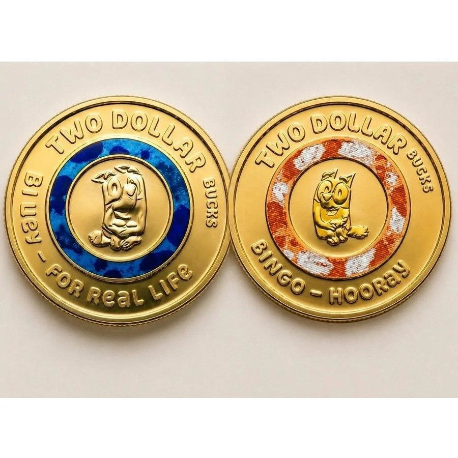 Bluey and Bingo UNC till coin Pair
