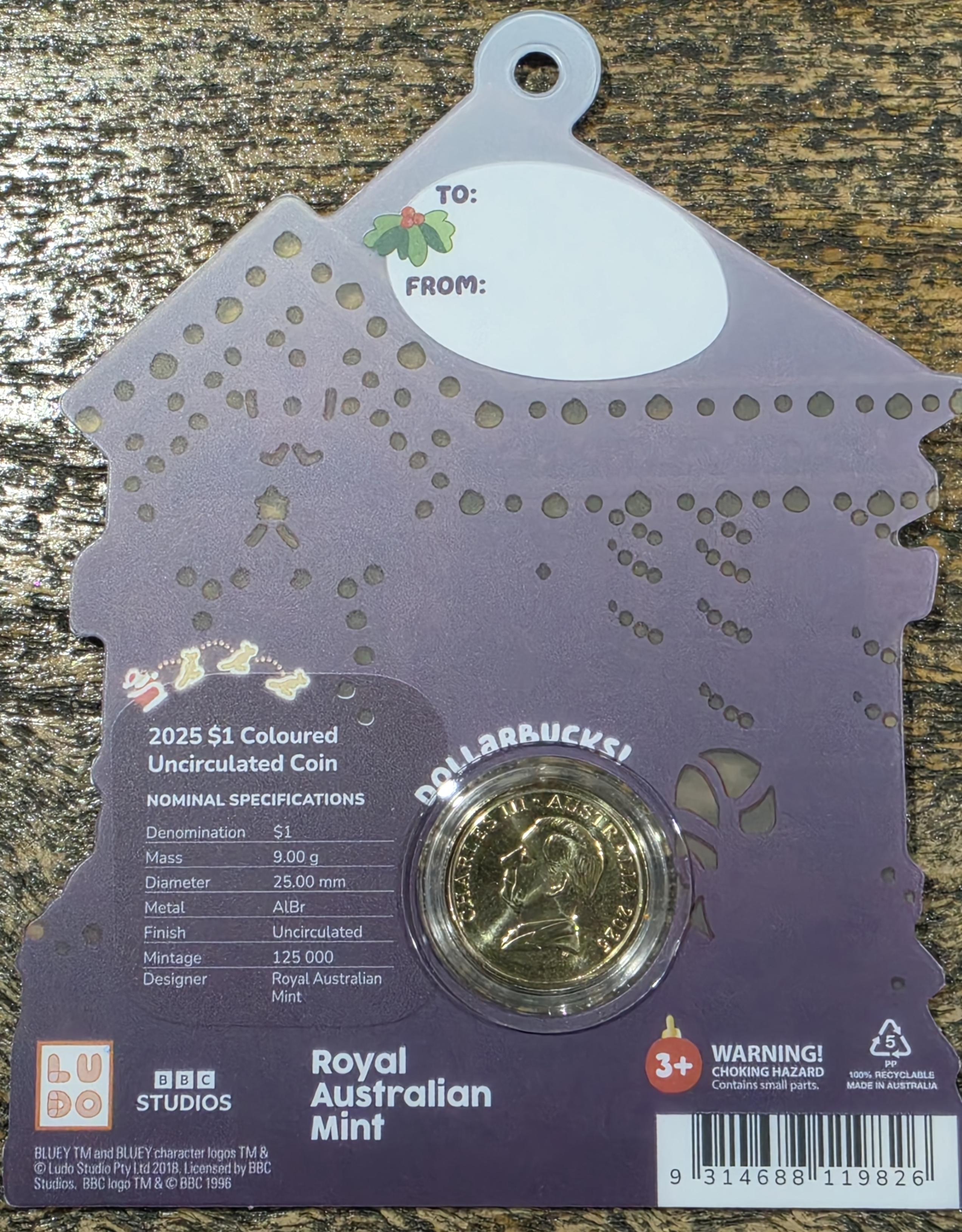 2025 Bluey coloured uncirculated coin