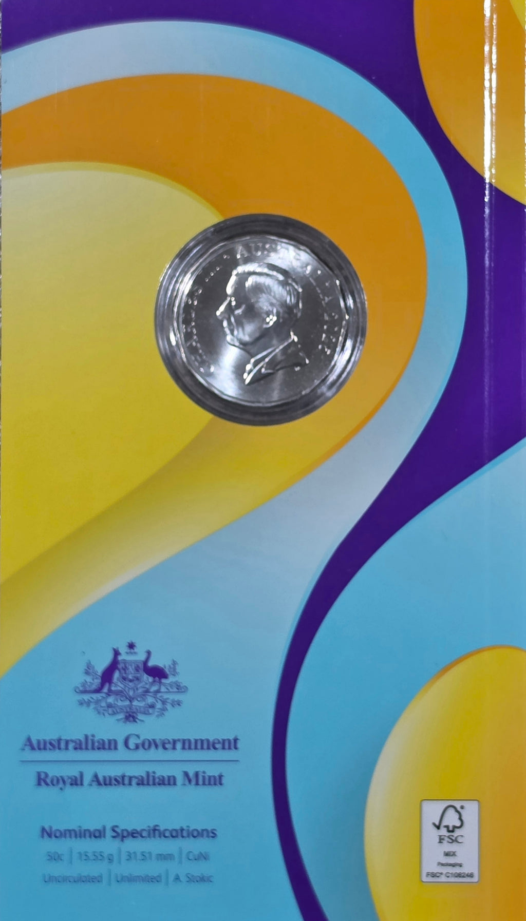 2025 Celebrate uncirculated coloured 50c coin