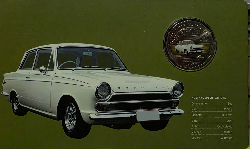 2017 Cortina coloured 50c in folder