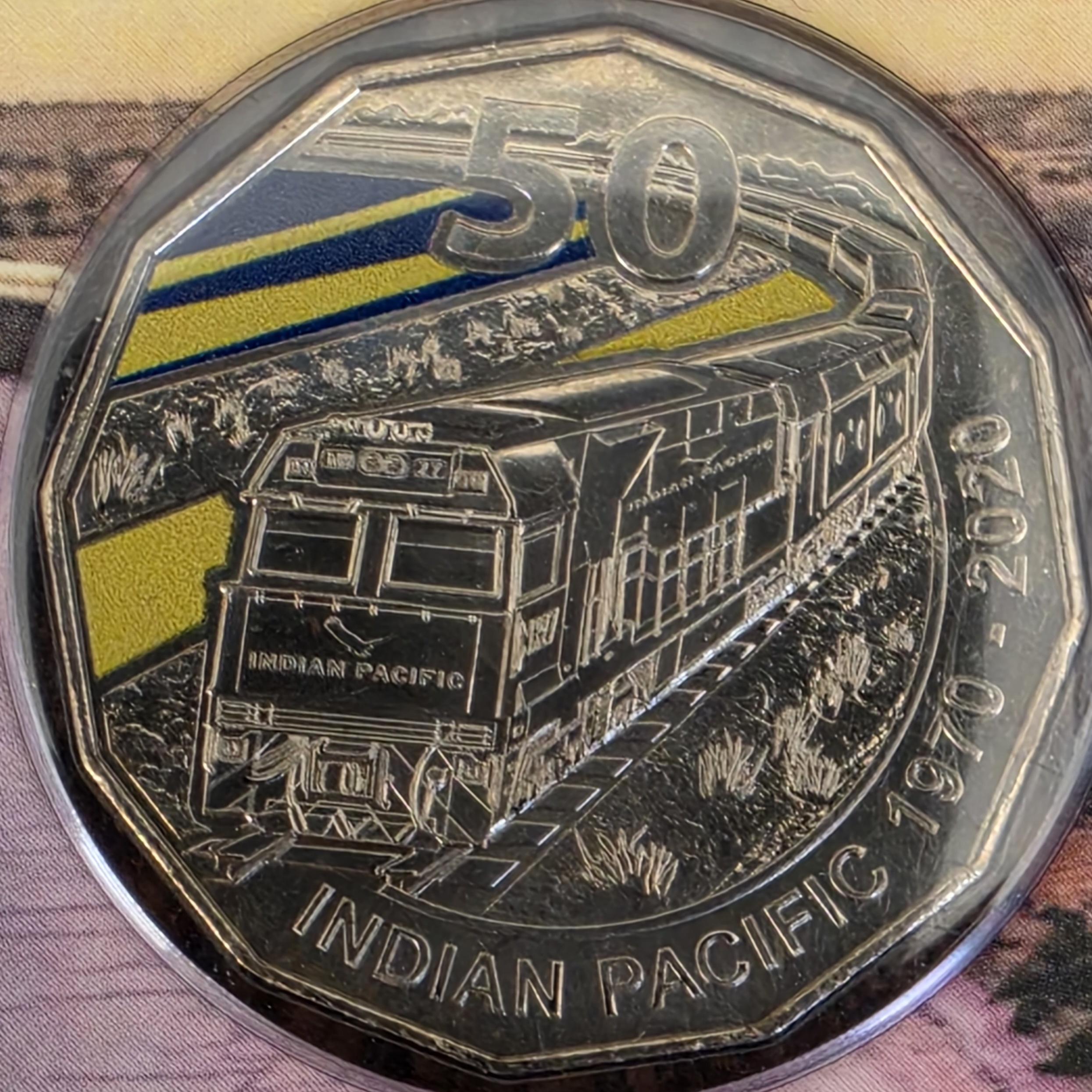 2020 Indian Pacific Train 50c coin PNC