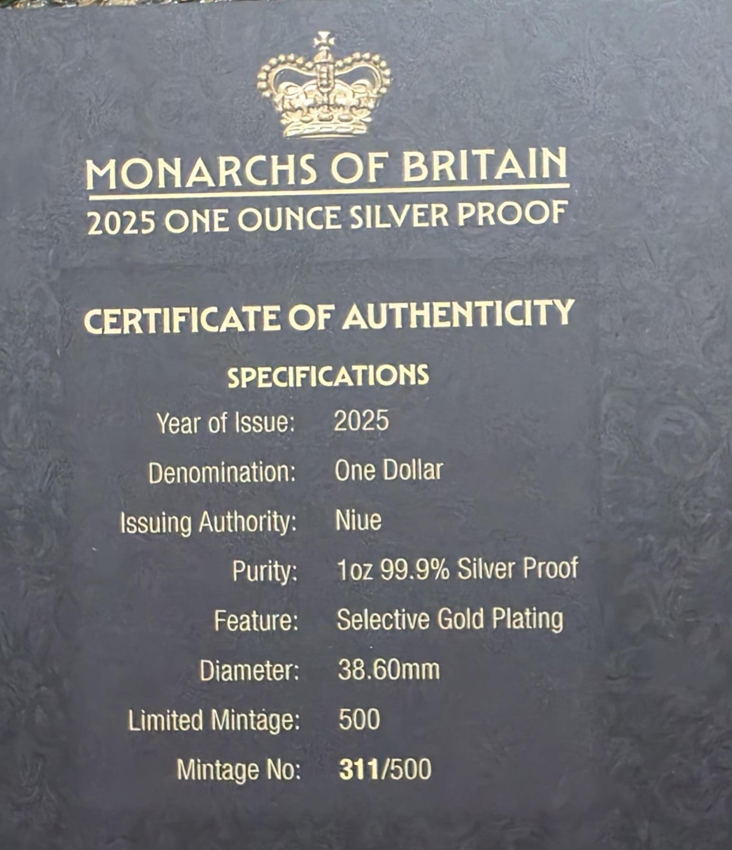 2025 monarchs of britain 1oz silver