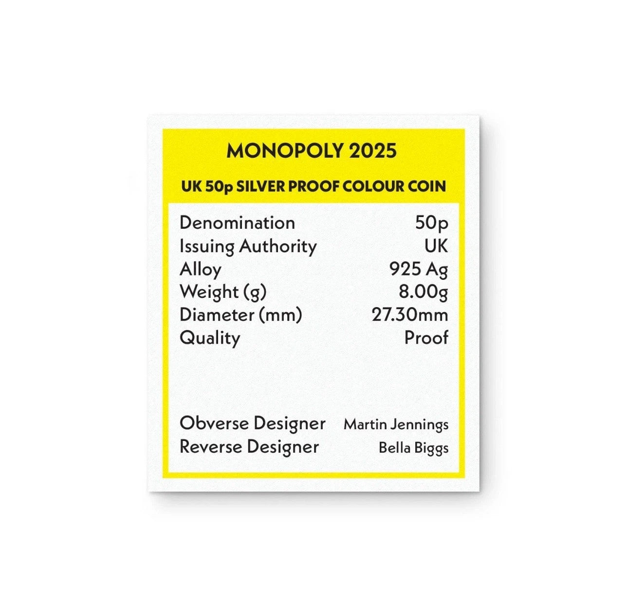 90 Years of Monopoly Silver Proof Coin Limited Edition