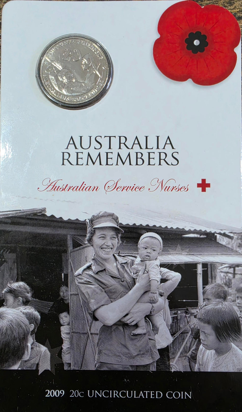 2009 Service Nurses uncirculated 20c coin