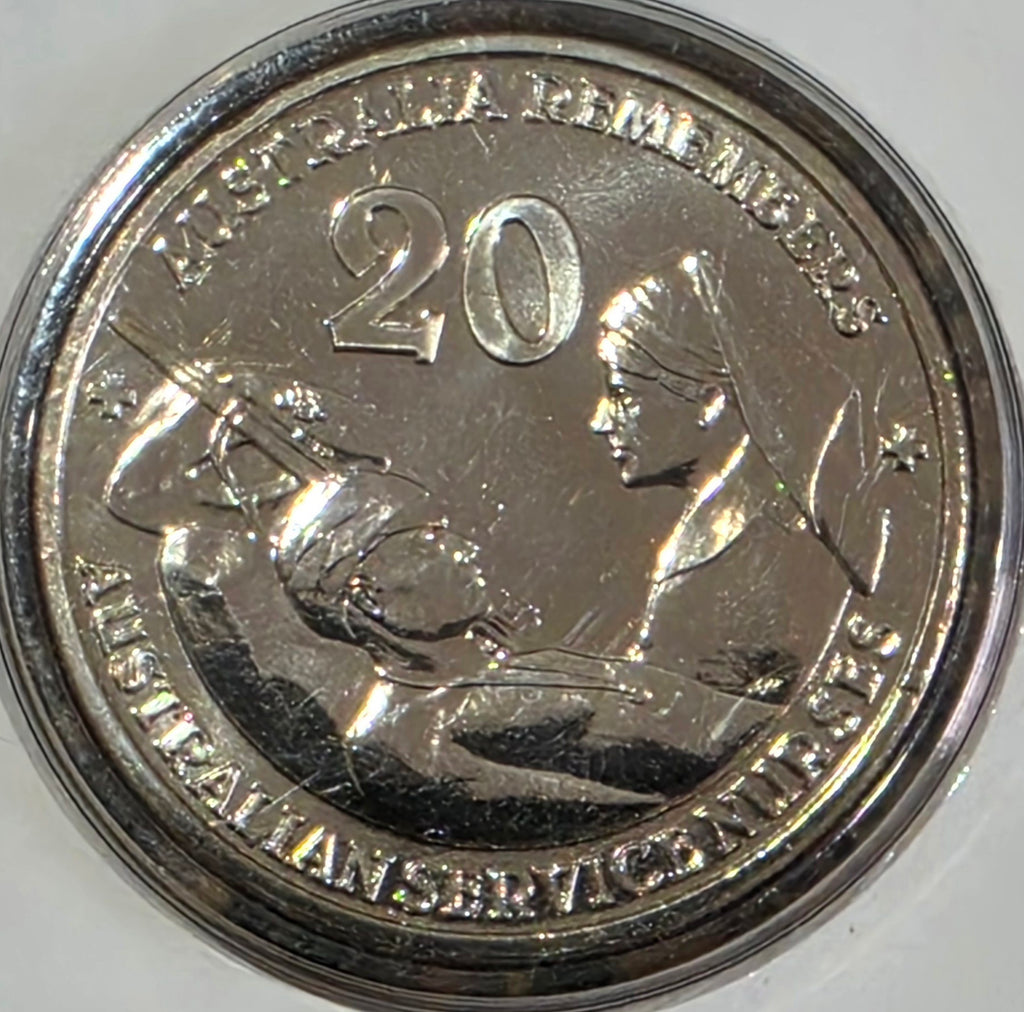 2009 Service Nurses uncirculated 20c coin