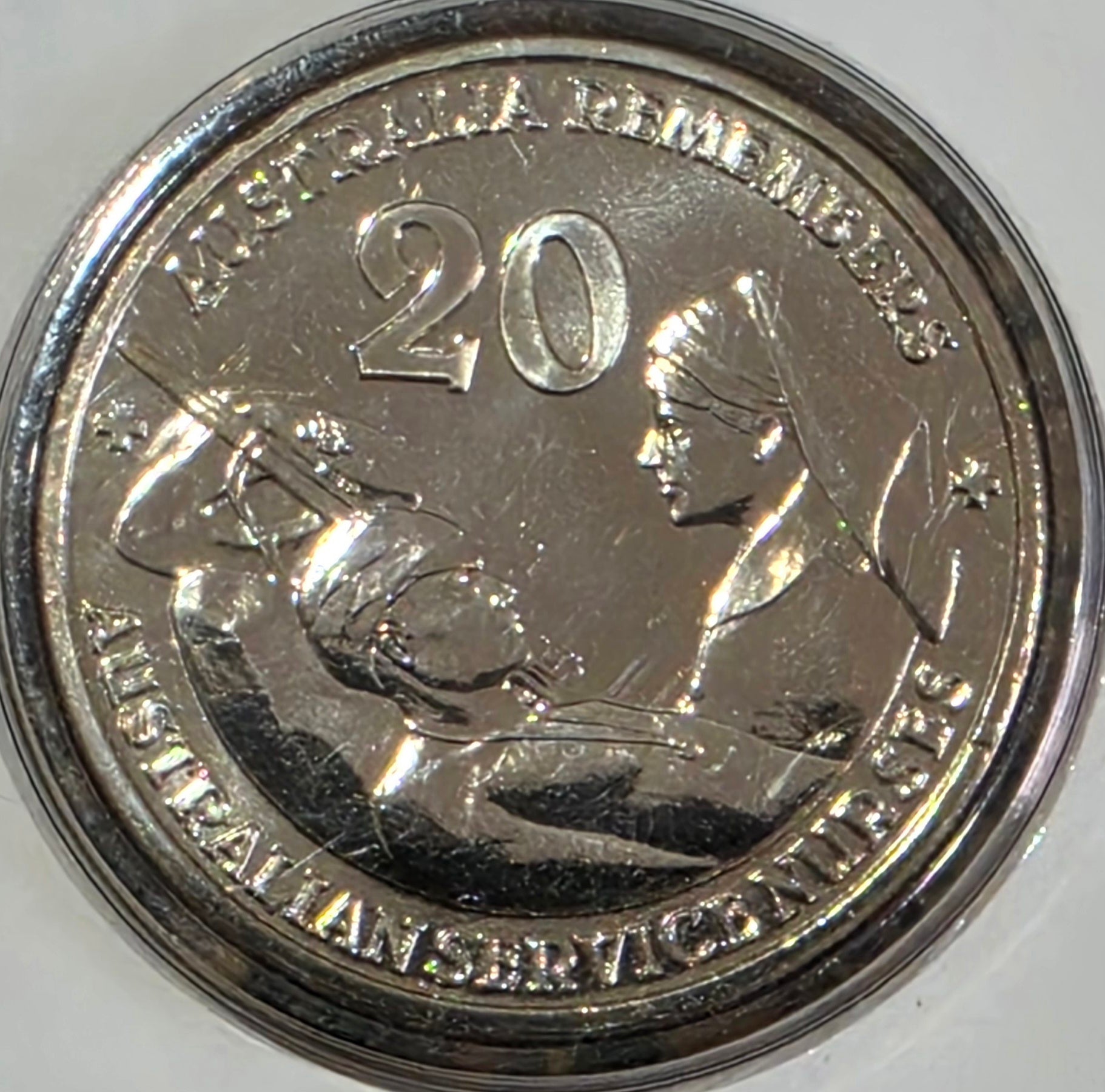 2009 Service Nurses uncirculated 20c coin